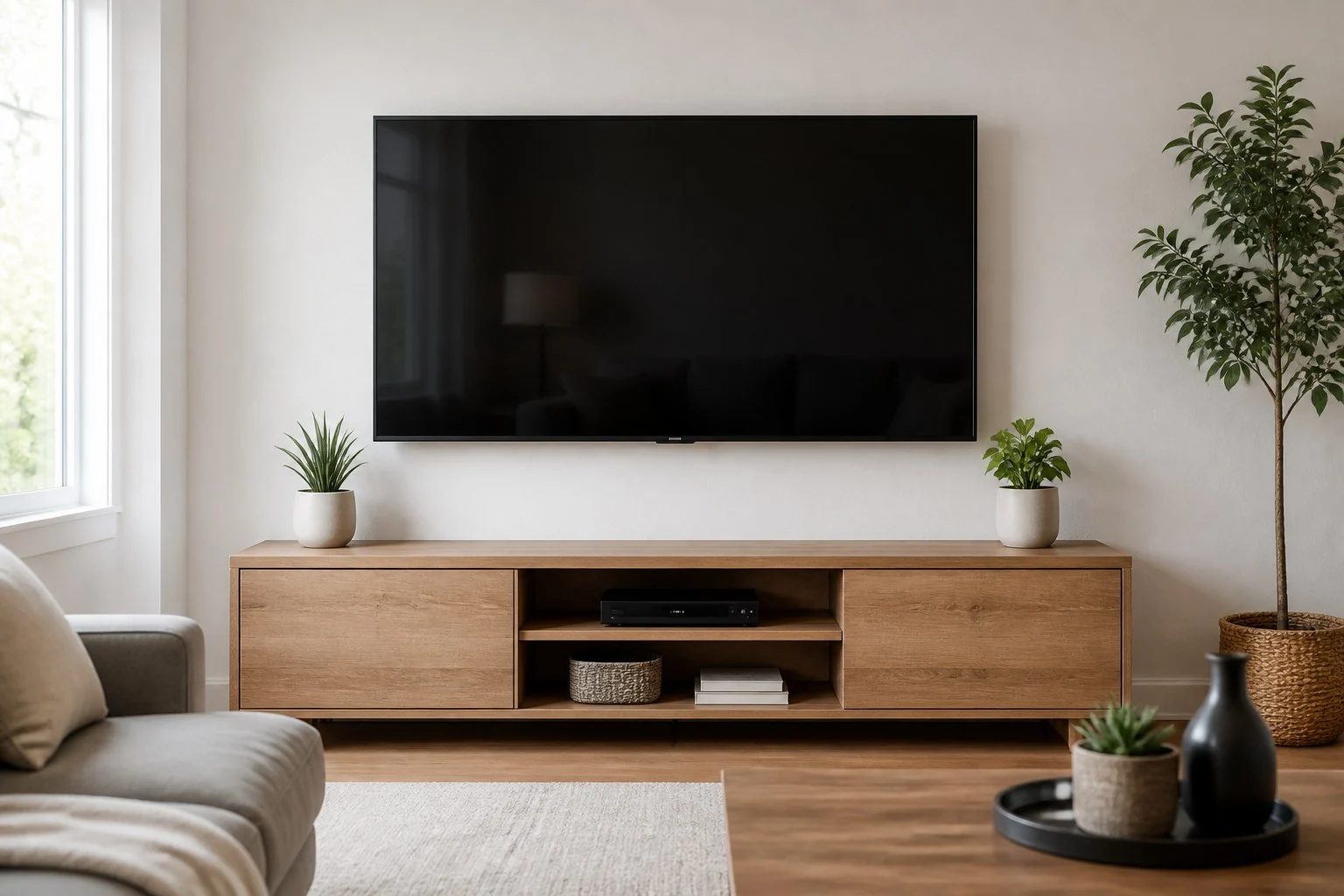 Cleanly mounted television