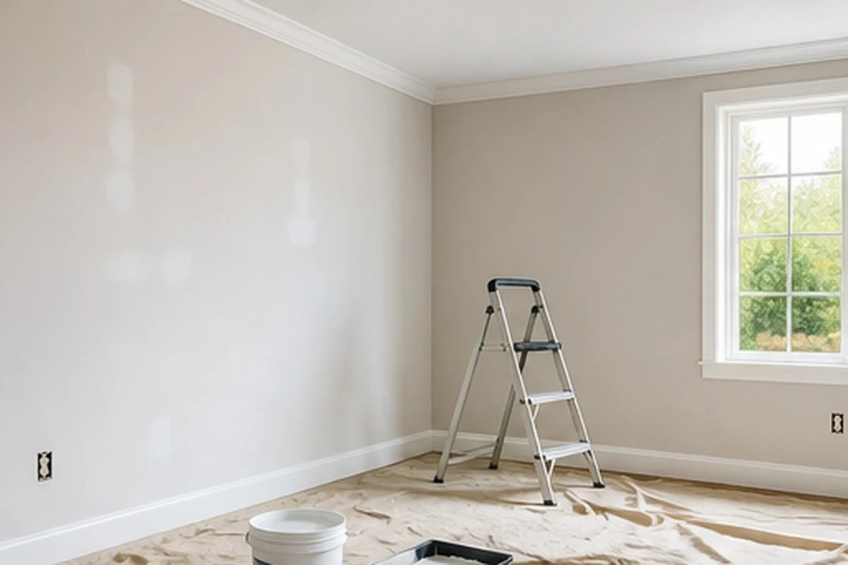 Fresh drywall and paint touch-up