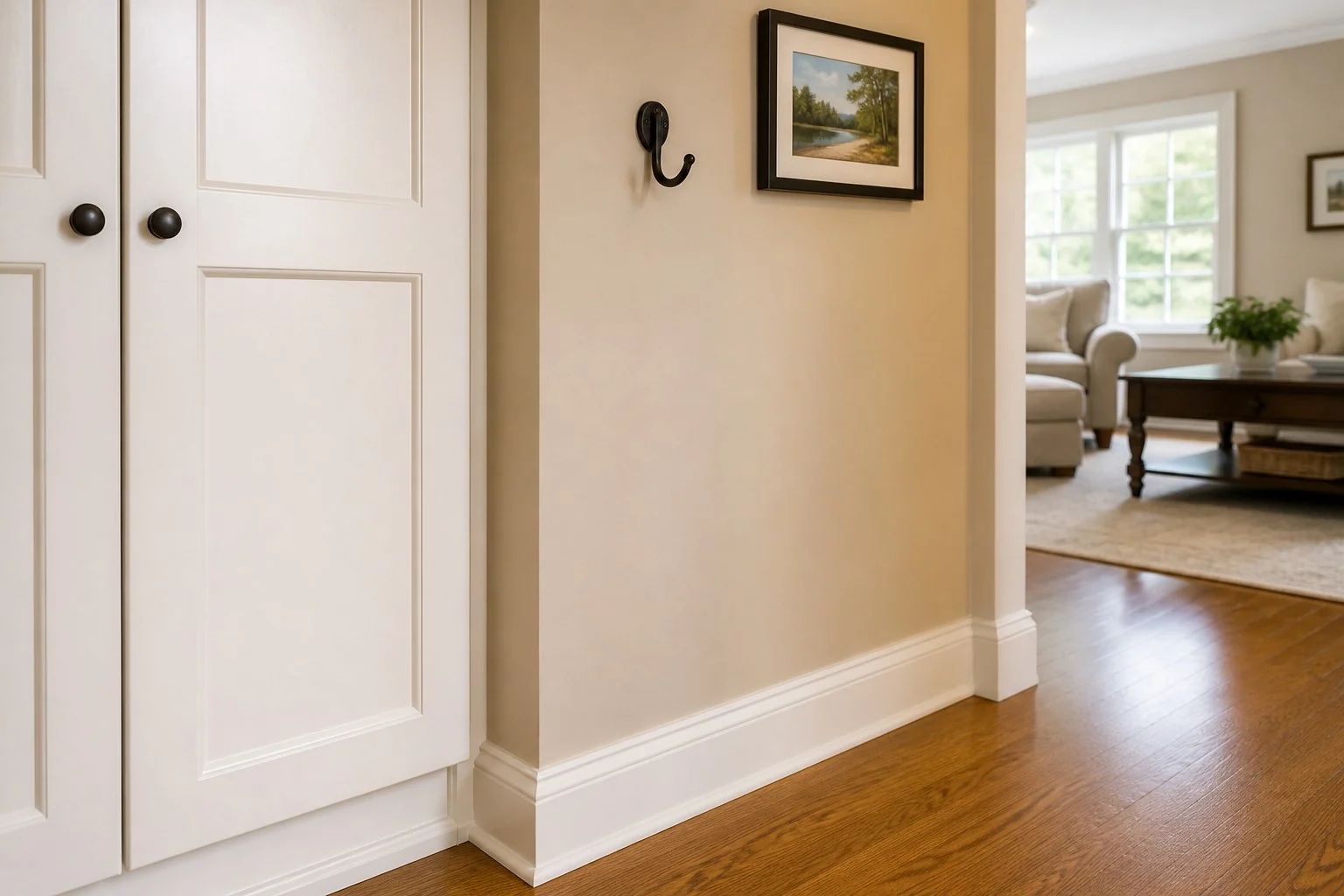 Completed home repairs in a tidy home