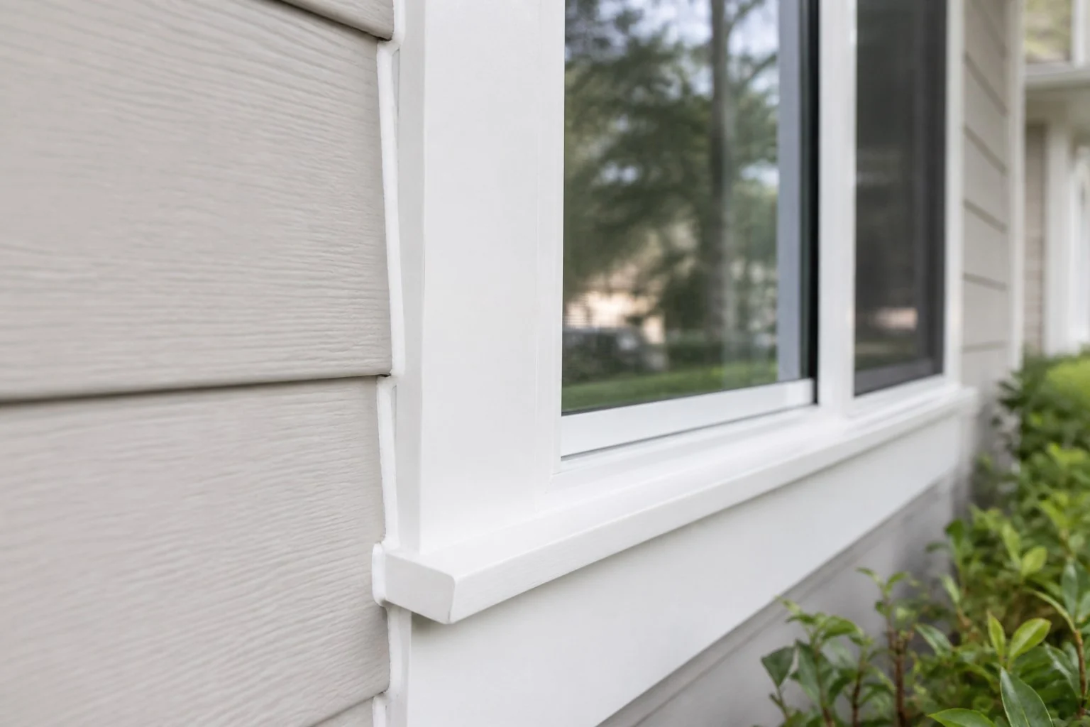 Neat exterior window caulking