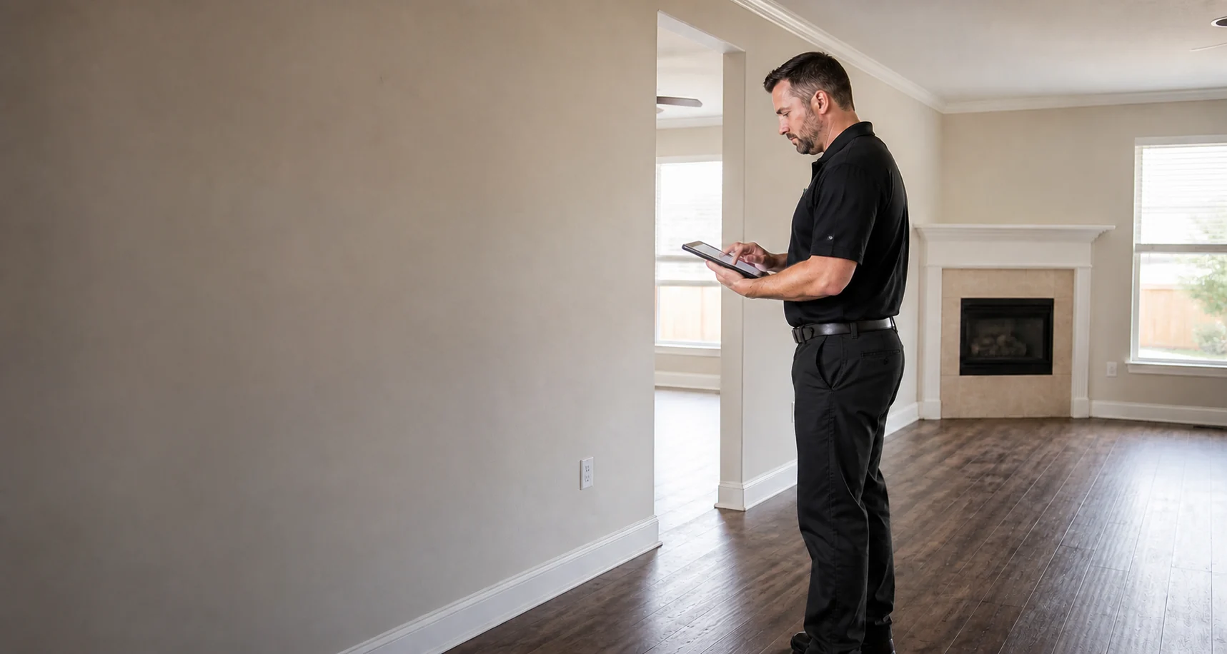 A Keystone handyman documenting visible conditions inside a rental property.