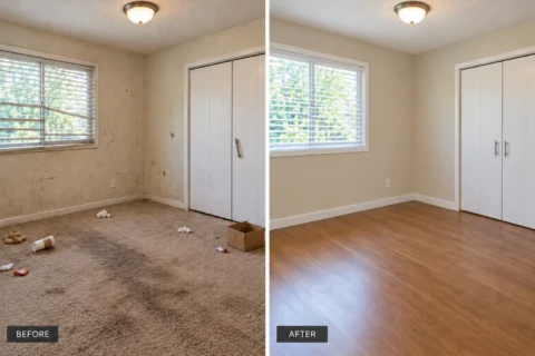 Rental Turnovers & Make-Ready Rental Turnovers & Make-Ready: illustrative before-and-after comparison of the same setting