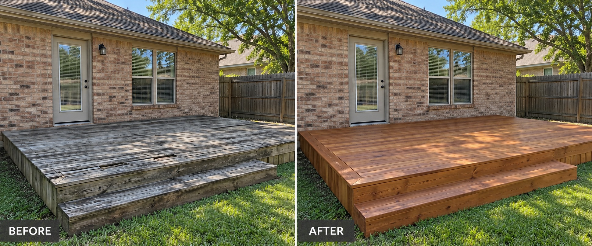 Illustrative before-and-after comparison for outdoor improvements Illustrative before-and-after comparison for outdoor improvements