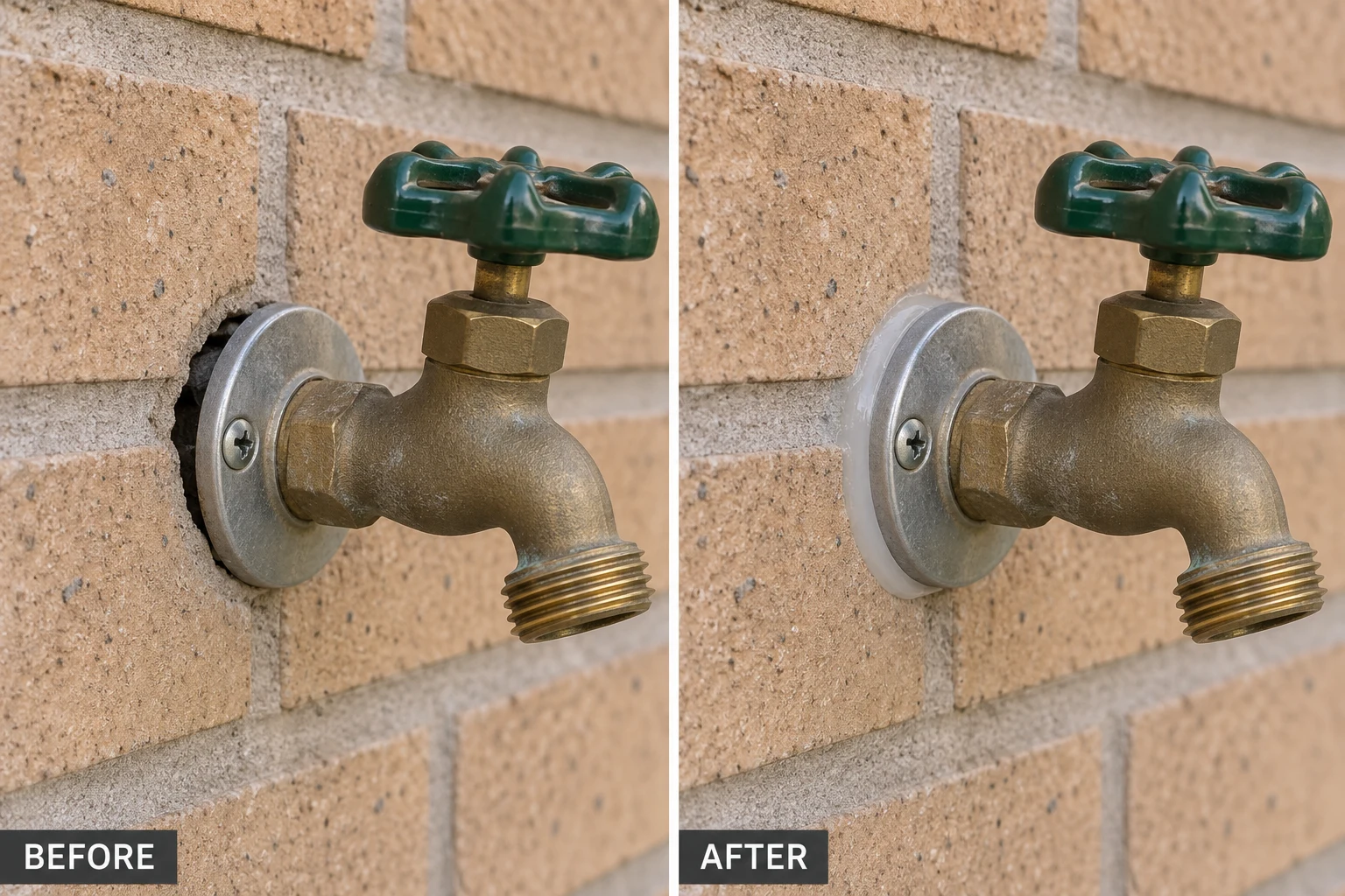 Exterior Gap Sealing Exterior Gap Sealing: illustrative before-and-after comparison of the same setting